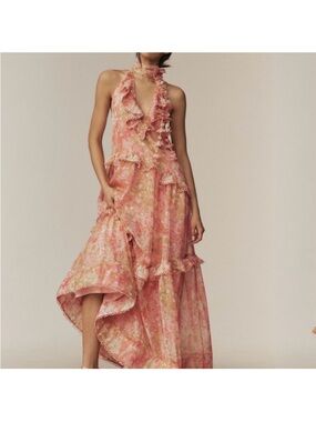BHLDN | Dresses | Bhldn Juliette Sleeveless Vneckchiffon Ruffle Maxi Dress  | Poshmark